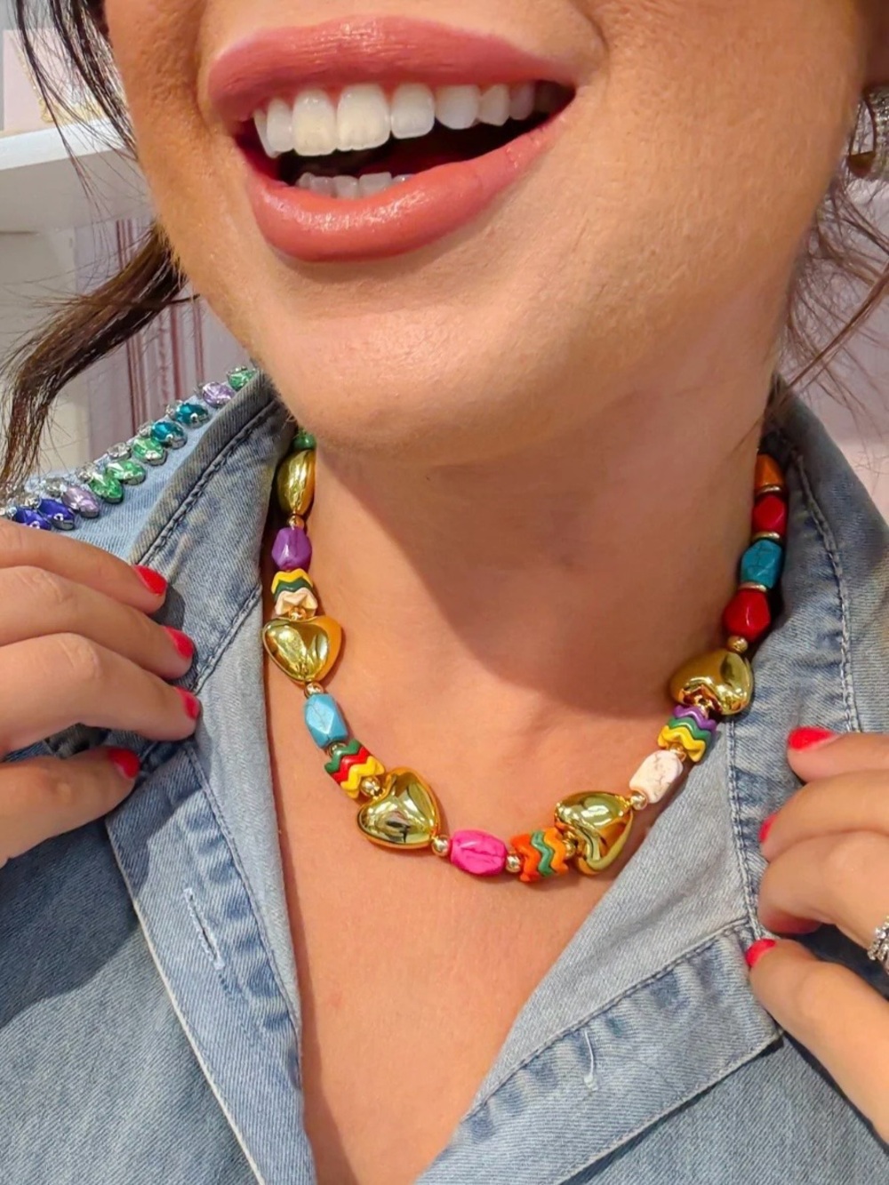 new Heart Pop Necklace by Treasure Jewels in Gold Tone